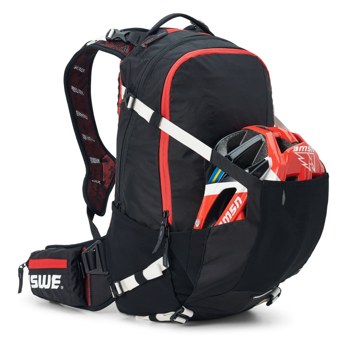USWE FLOW 16 L Backpack with Integrated Dorsal Black/Red