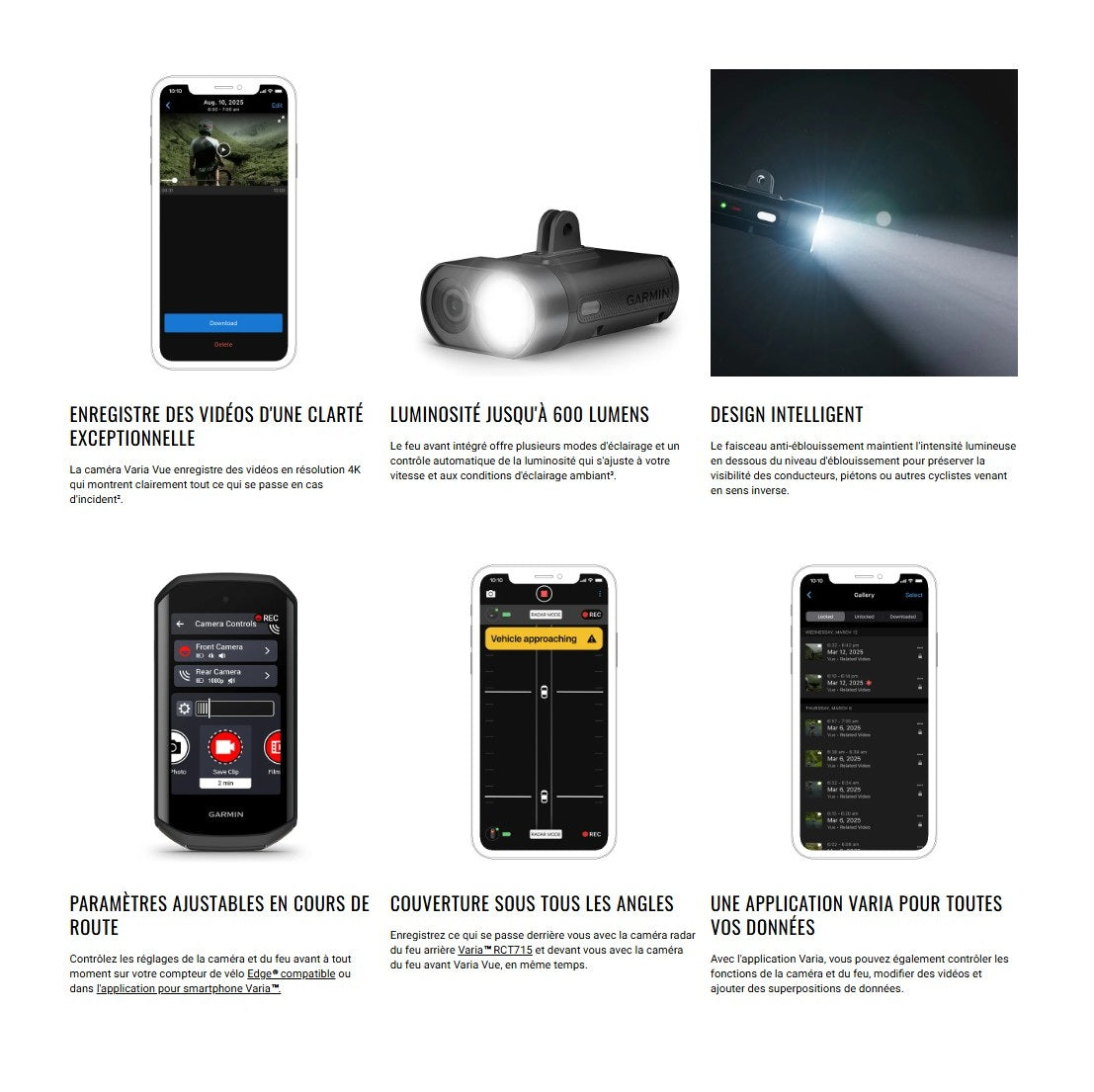 GARMIN VARIA VUE front lighting