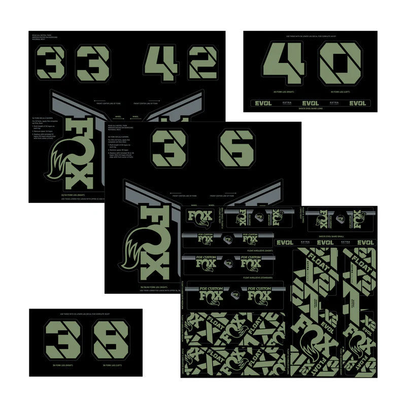 FOX sticker kit for forks and shock absorbers Pistachio Green