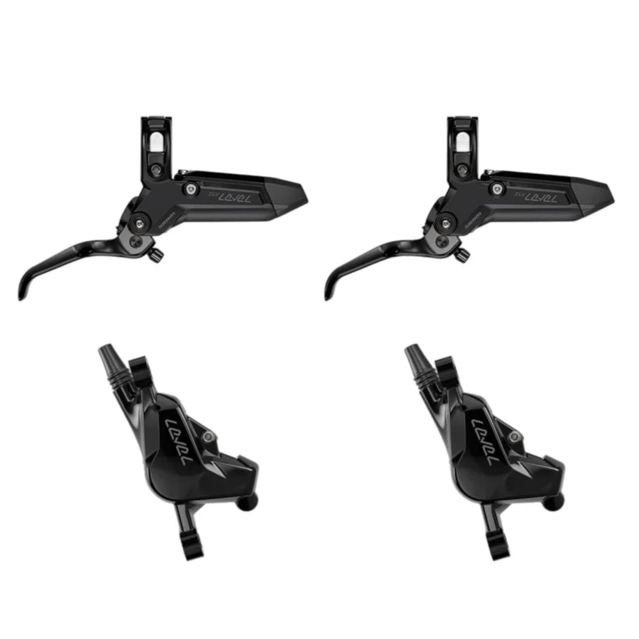 Pair of SRAM LEVEL SILVER STEALTH 2-piston brakes Black