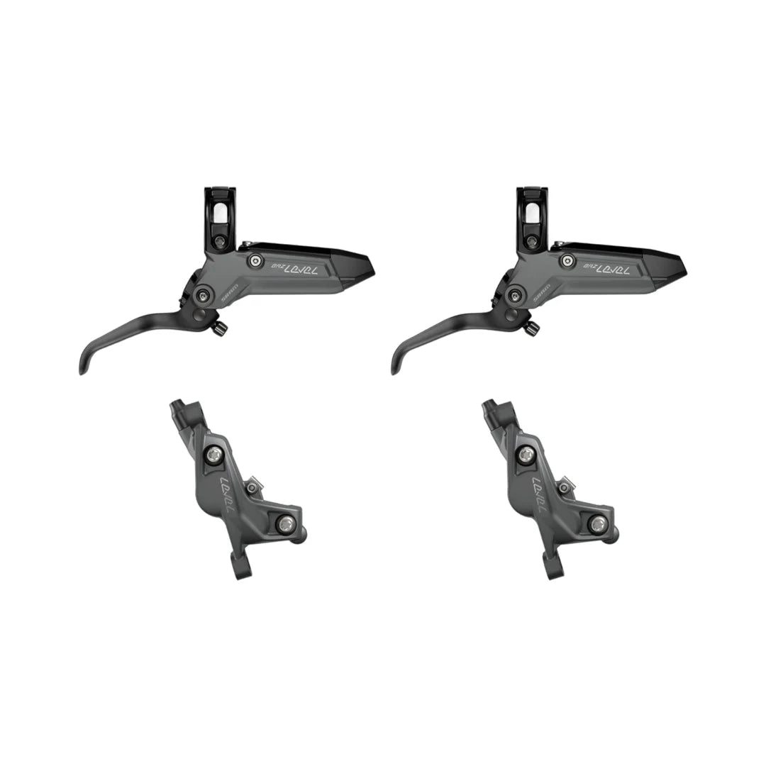Pair of SRAM LEVEL BRONZE STEALTH 4-piston Grey brakes