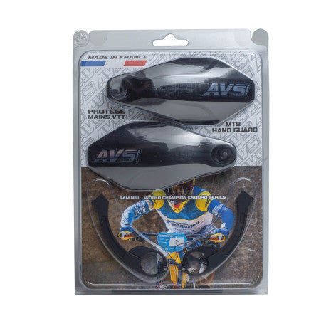 AVS KIT DECO hand protector (hinged aluminium bracket) Black