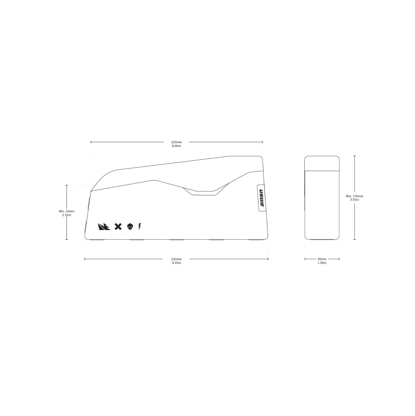 Frame Bag USWE TOP TUBE MAGNETIC 1.2 L Black