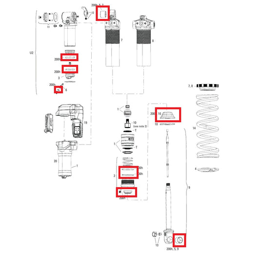 Service Kit 200 Hours / 1 Year ROCKSHOX VIVID COIL C1+ (2025+)