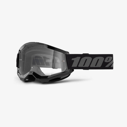 100% STRATA 2 Junior Goggles Black Clear Lens