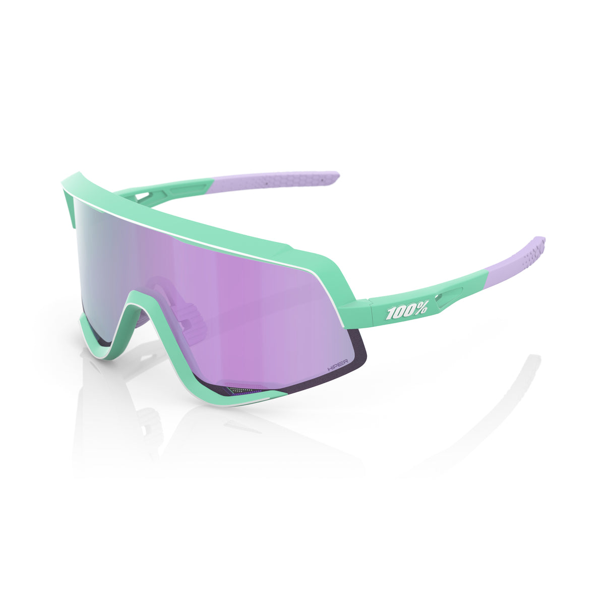 100% GLENDALE Soft Tact Green Hiper Mirror Lavender Glasses