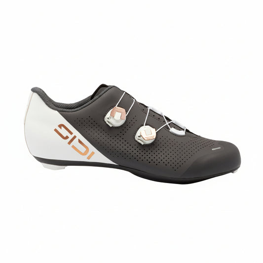 Sidi Ergo 6S road cycling shoes anthracite and white, outer side profile view