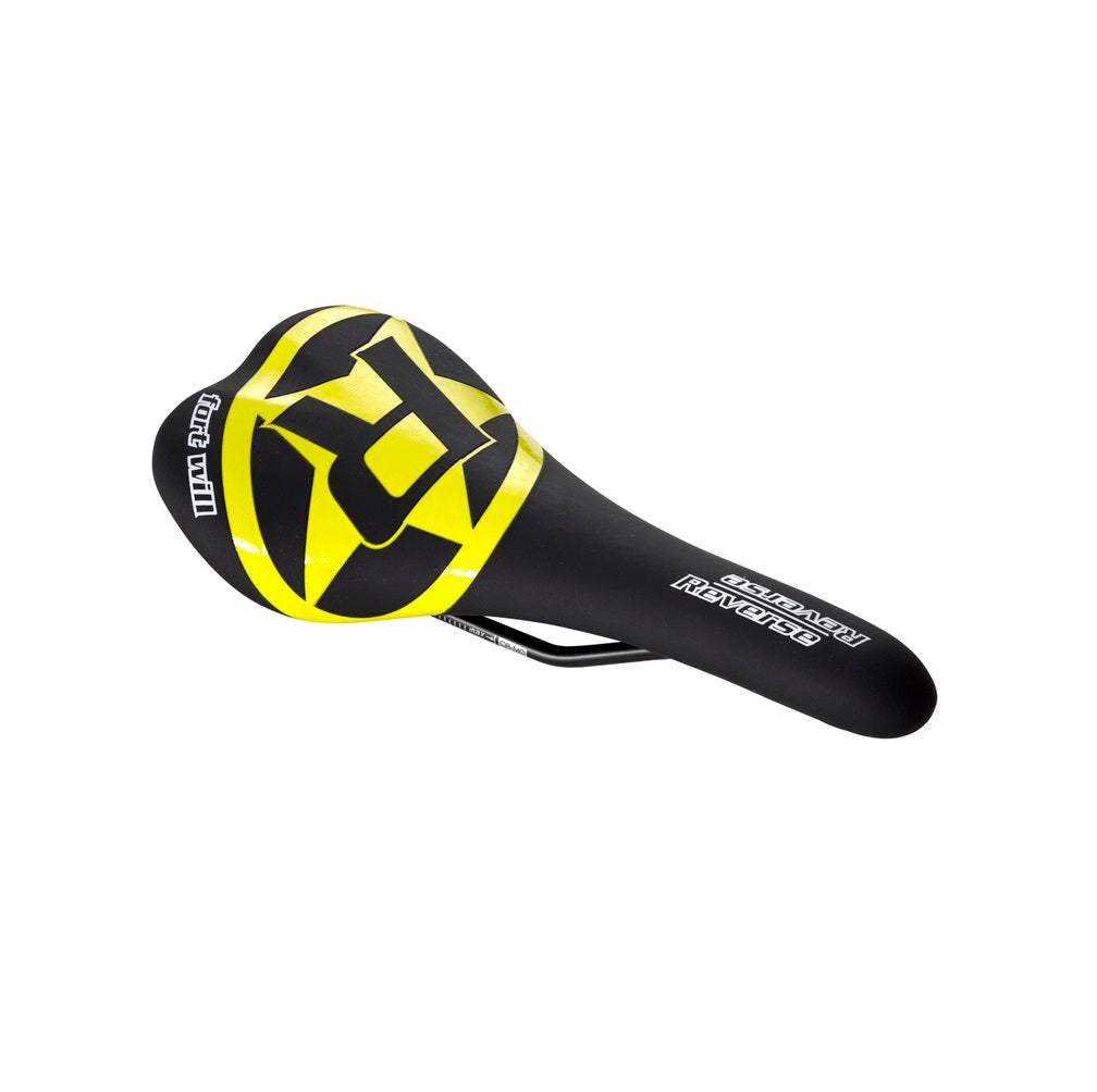 Saddle REVERSE COMPONENTS FORT WILL STYLE Rails CrMo Black/Yellow