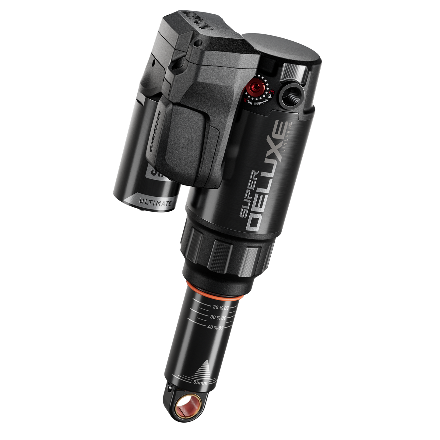 RS Super Deluxe Ultimate Flight Attendant - (185x55) LinearXLAir, TokenLoc3, Reb55/Comp37, Mid4-Lock6, HydrBottom Trunnion Std(8x40Battery,USB-C Charger)-D1 Trek Fuel EX 2023+