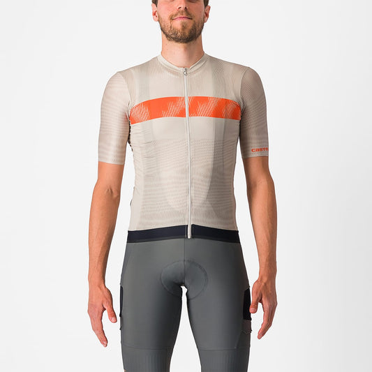 CASTELLI UNLIMITED ENDURANCE Short Sleeve Jersey Grey/Orange