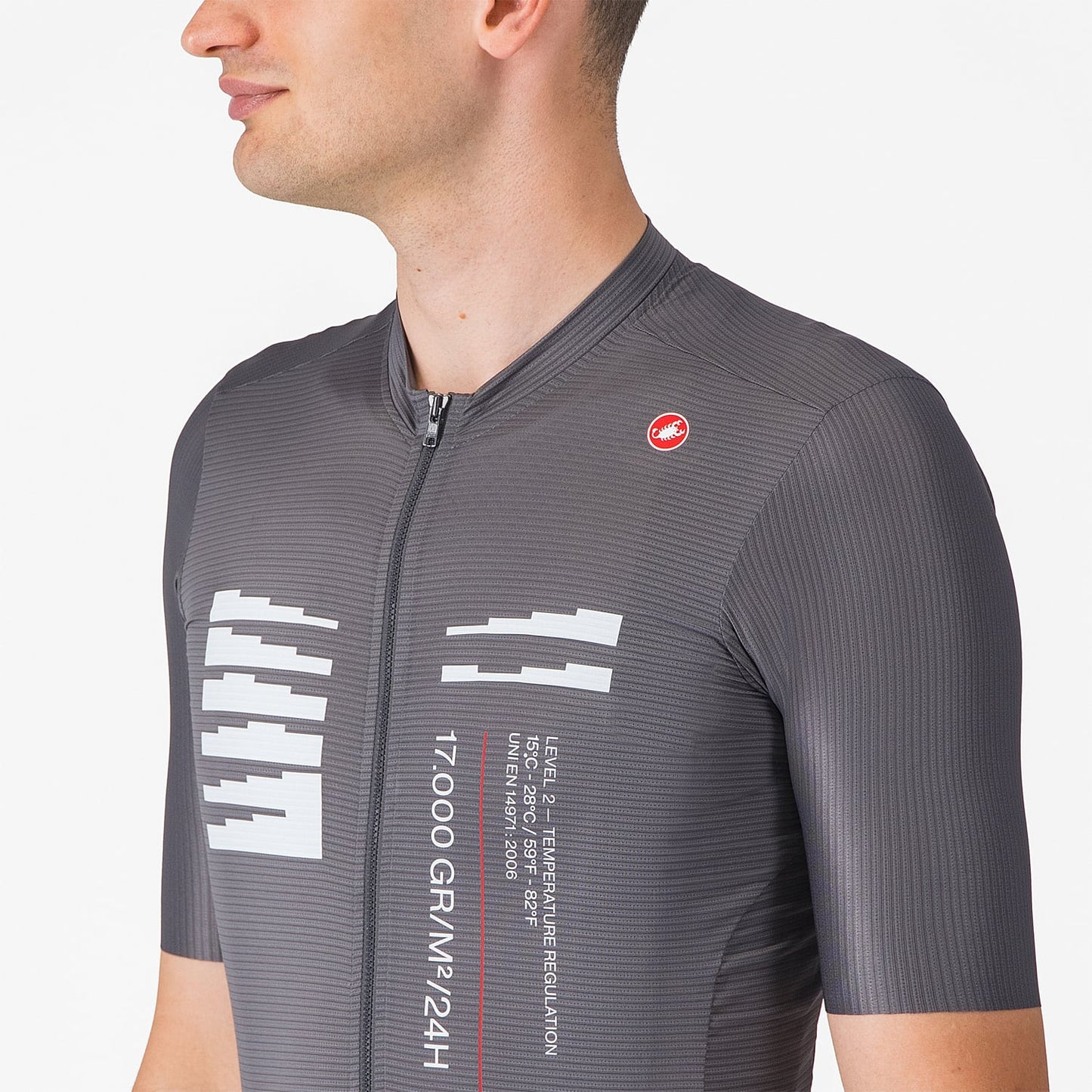 CASTELLI ESPRESSO R--A/D Short Sleeve Smoked Grey Jersey