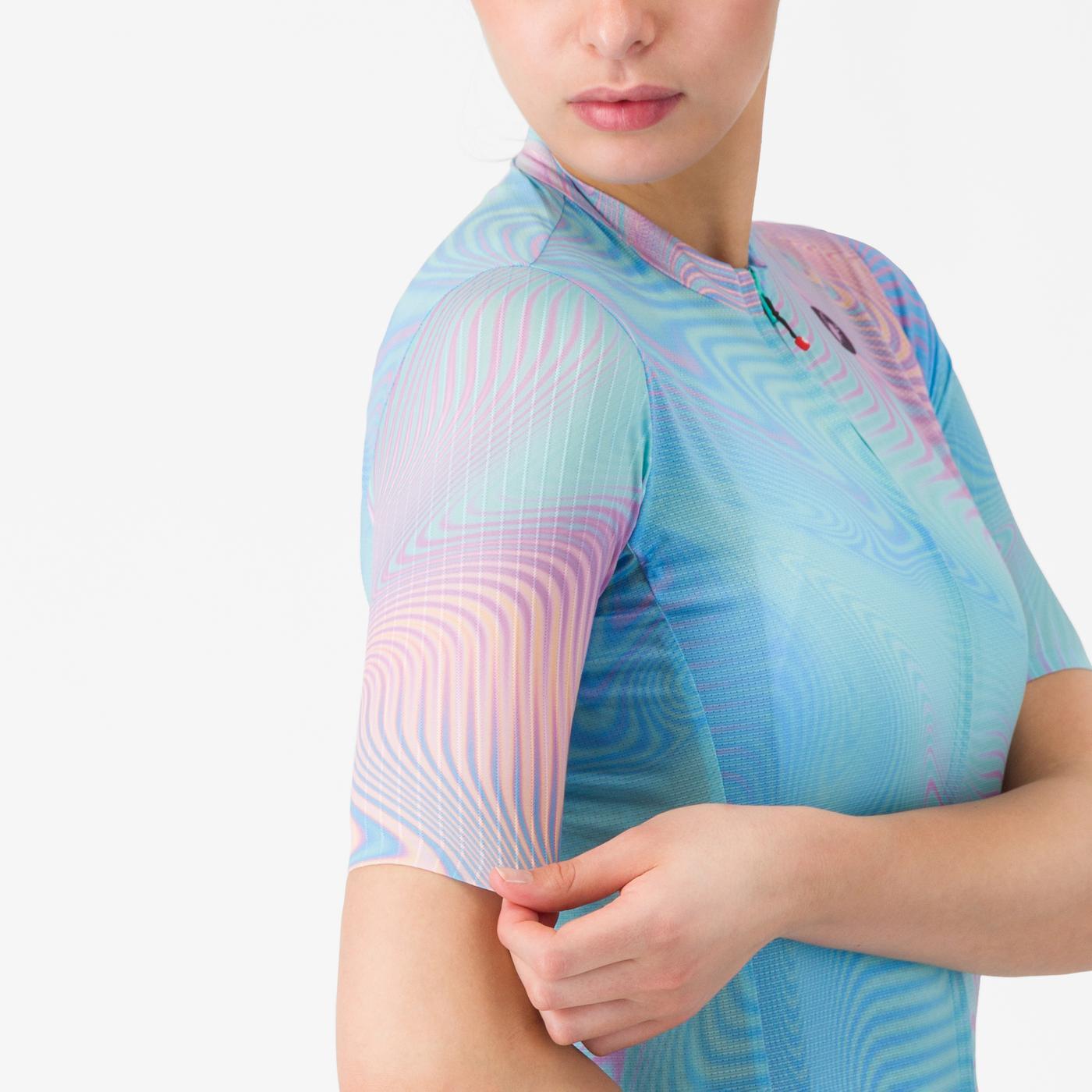 CASTELLI COSMIC VORTEX Ladies Short Sleeve Jersey Turquoise