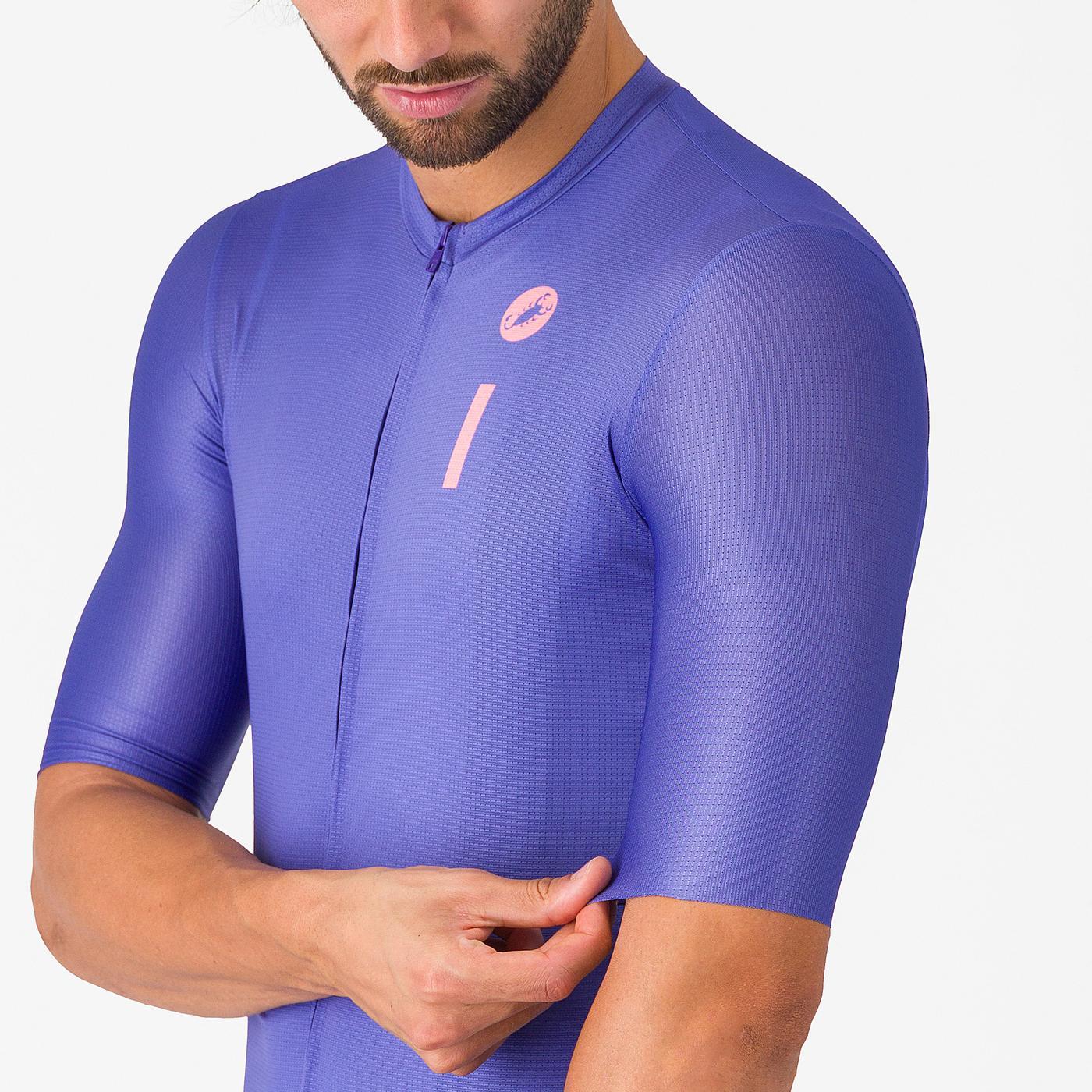 CASTELLI DRITTONE LOGO Short Sleeve Jersey Purple