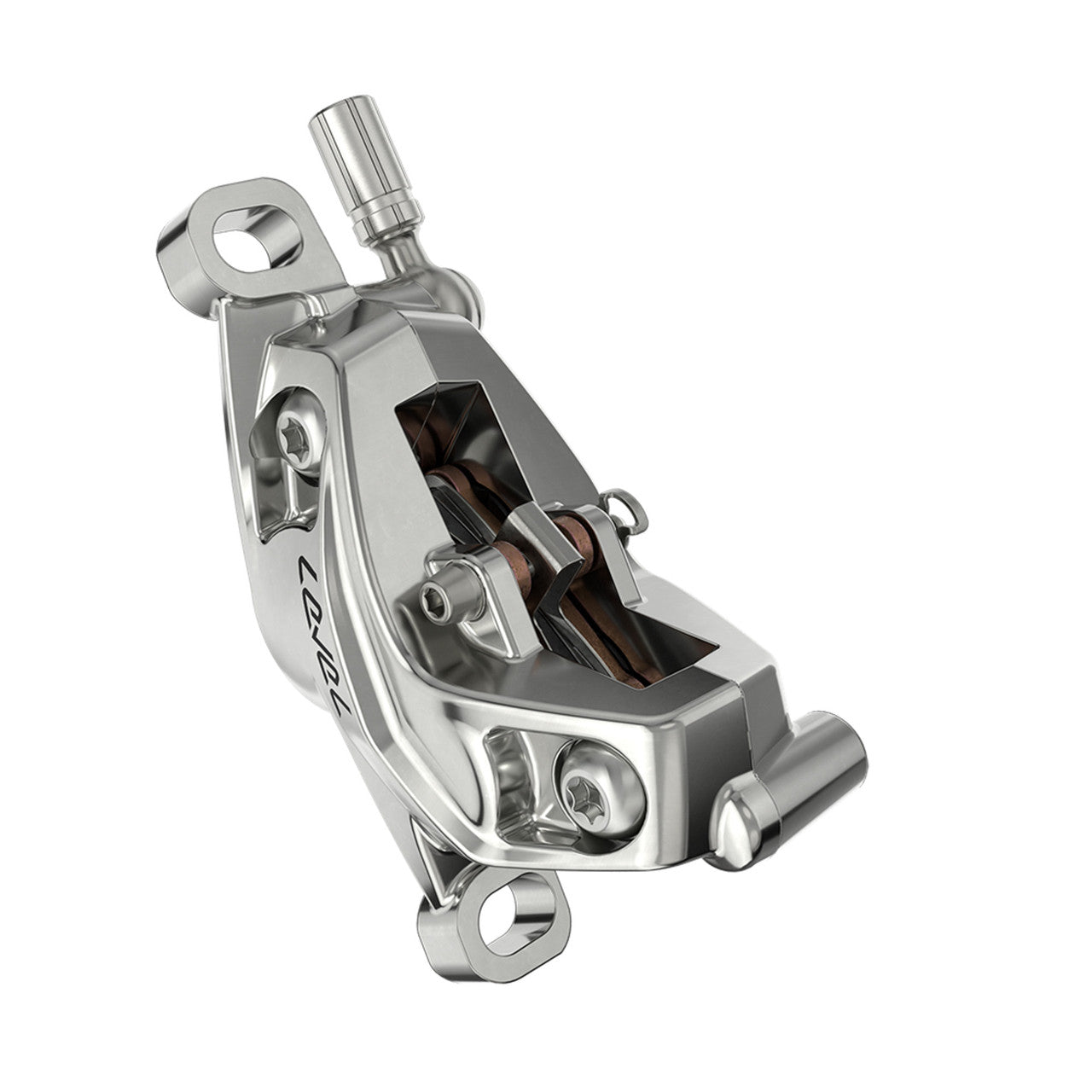 SRAM LEVEL ULTIMATE STEALTH 4-piston carbon front brake Silver Titanium hardware