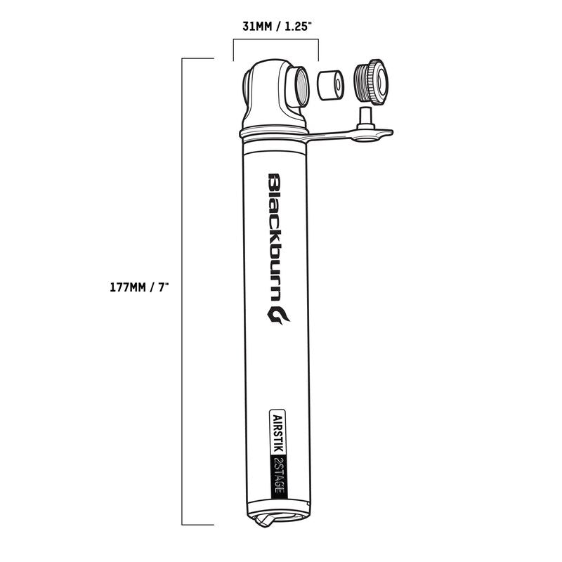 BLACKBURN AIRSTIK 2STAGE Hand Pump Silver