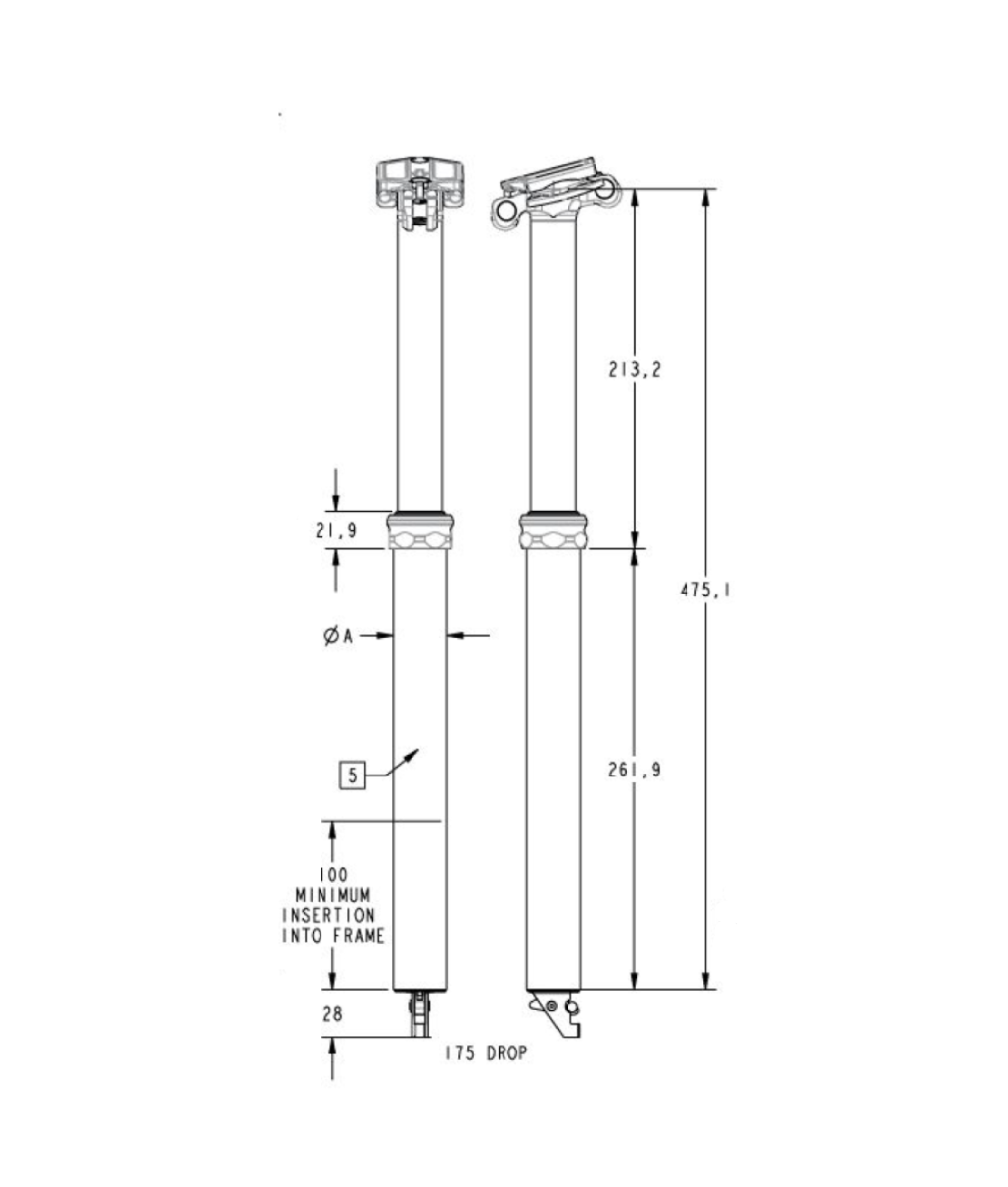 FOX RACING SHOX TRANSFER FACTORY 175mm Telescopic Seat Post