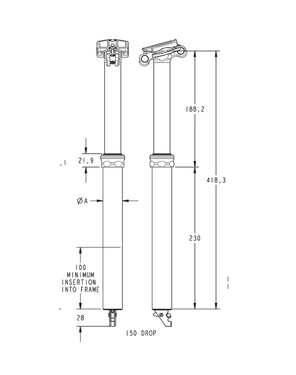 FOX RACING SHOX TRANSFER FACTORY telescopic seat post