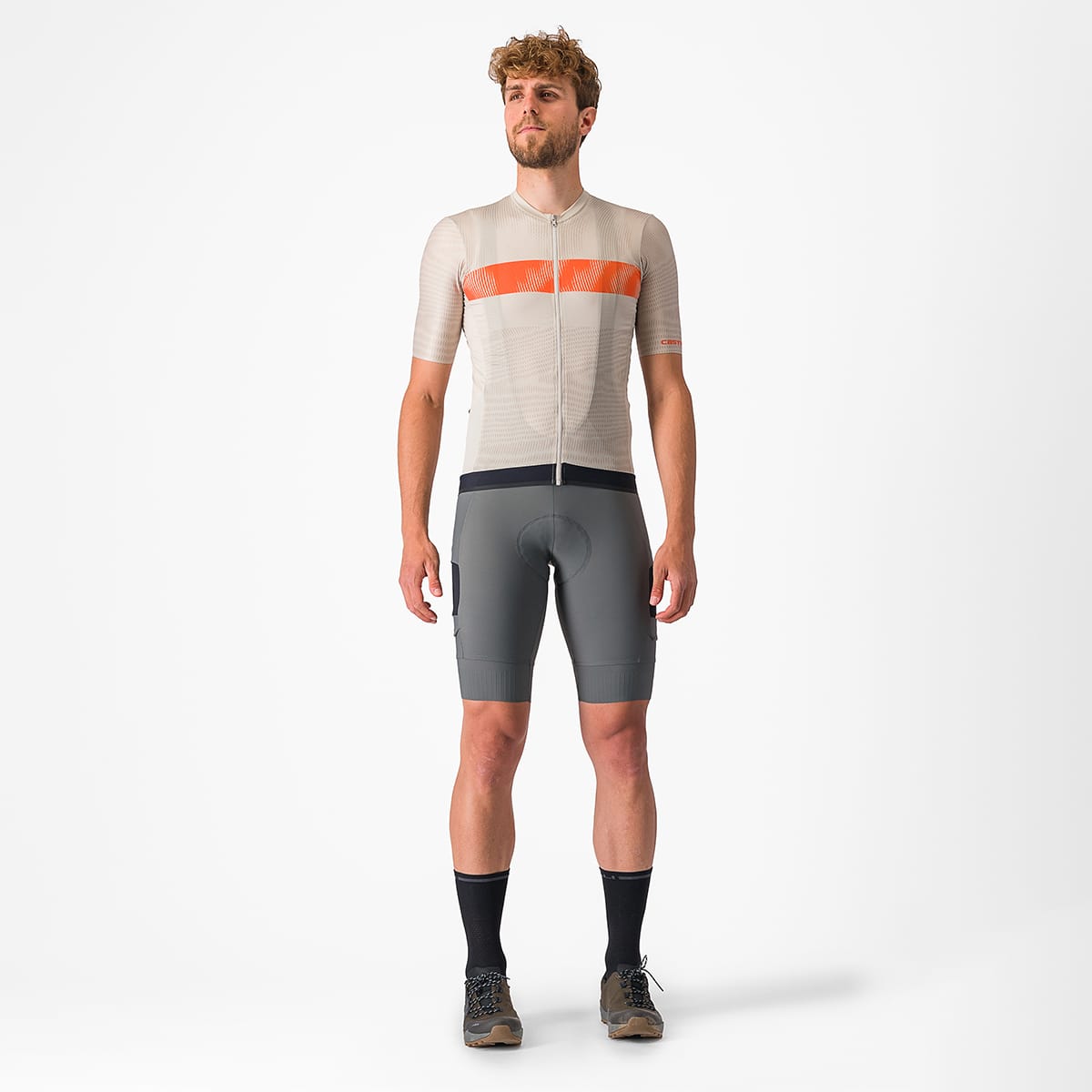 CASTELLI UNLIMITED ENDURANCE Short Sleeve Jersey Grey/Orange