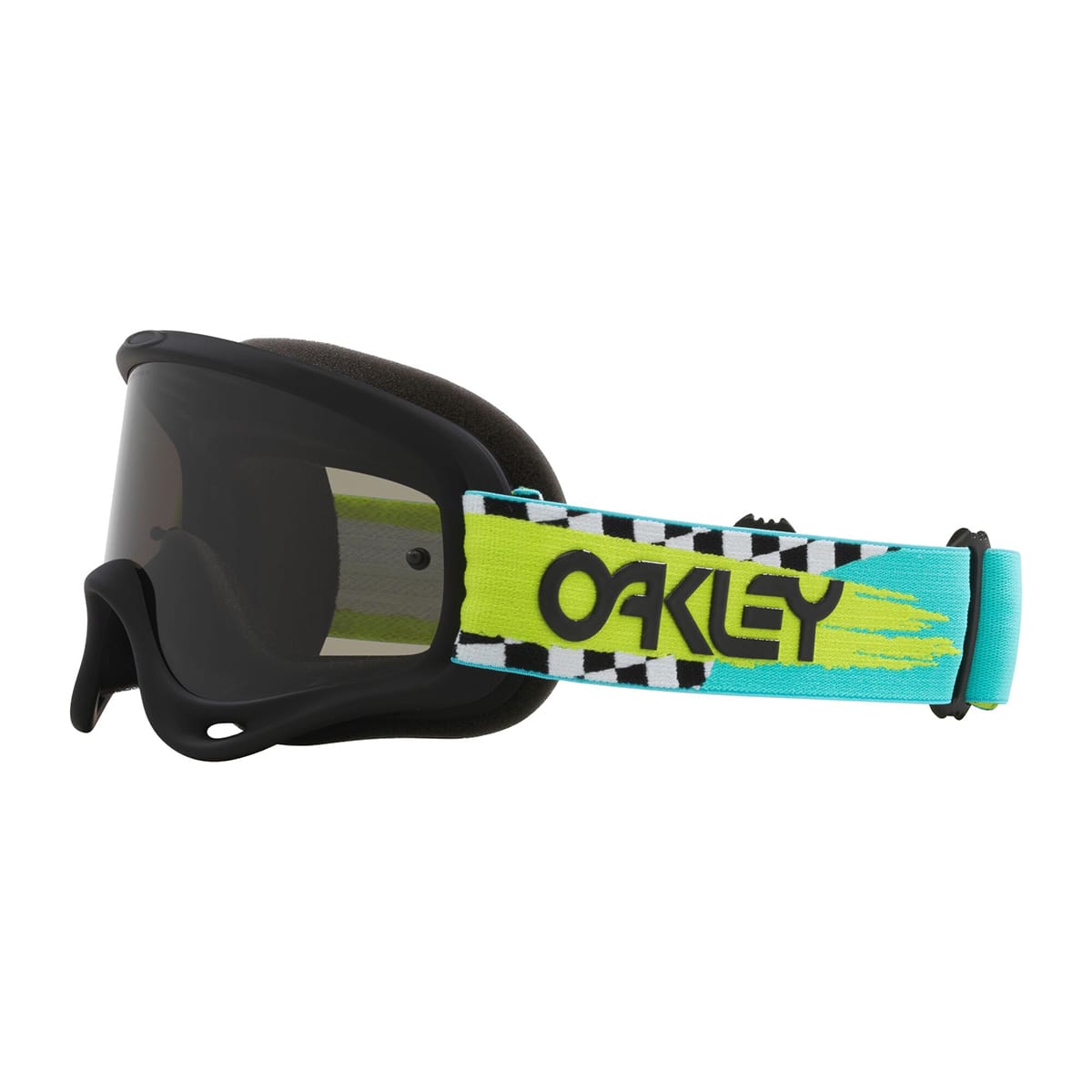 OAKLEY O Frame MX Teal Checks Dark Grey Goggle OO7029-83