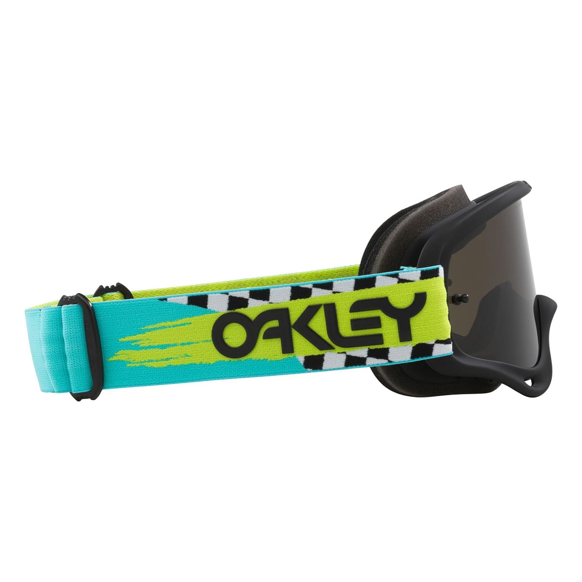 OAKLEY O Frame MX Teal Checks Dark Grey Goggle OO7029-83