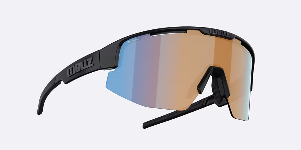 BLIZ MATRIX Glasses Matt Black Coral/Orange Iridium Blue Screen