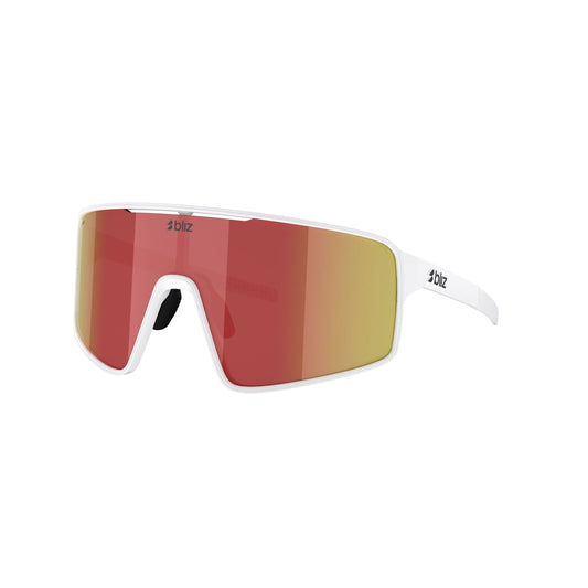 BLIZ P001 White Matt Frame Brown Red Mirror Glasses