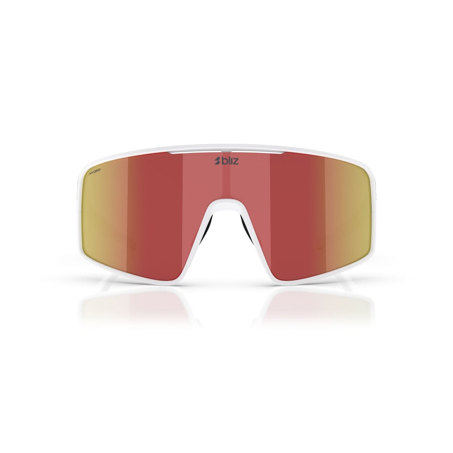 BLIZ P001 Glasses Matt White Frame Brown Red Iridium