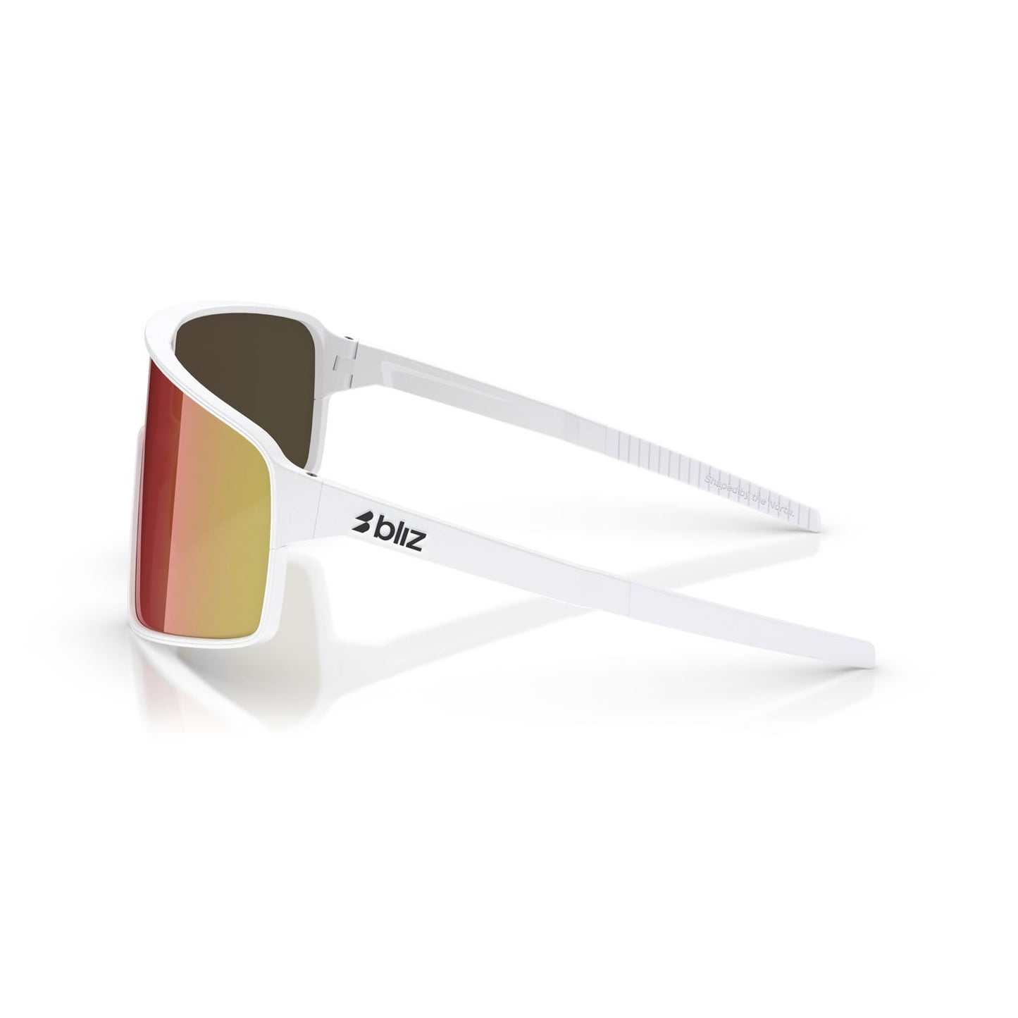 BLIZ P001 Glasses Matt White Frame Brown Red Iridium