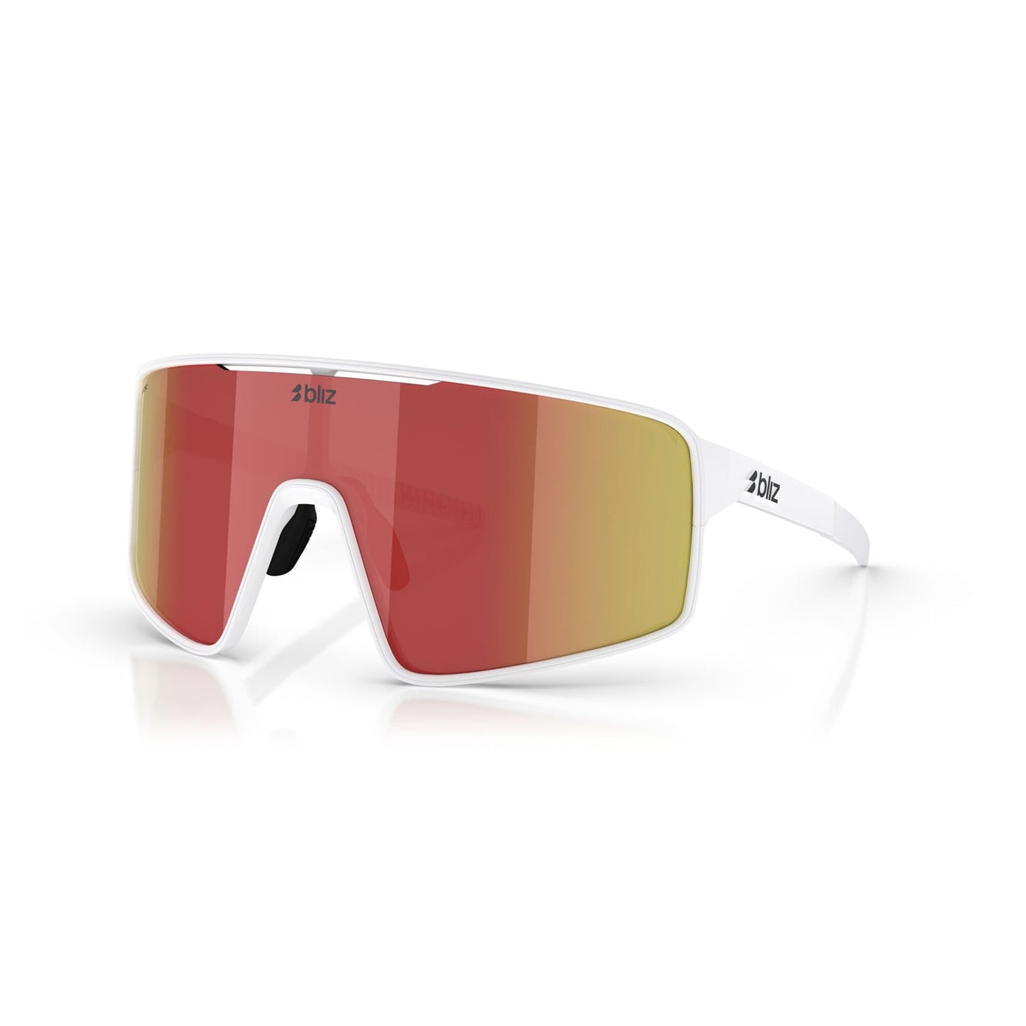 BLIZ P001 Glasses Matt White Frame Brown Red Iridium