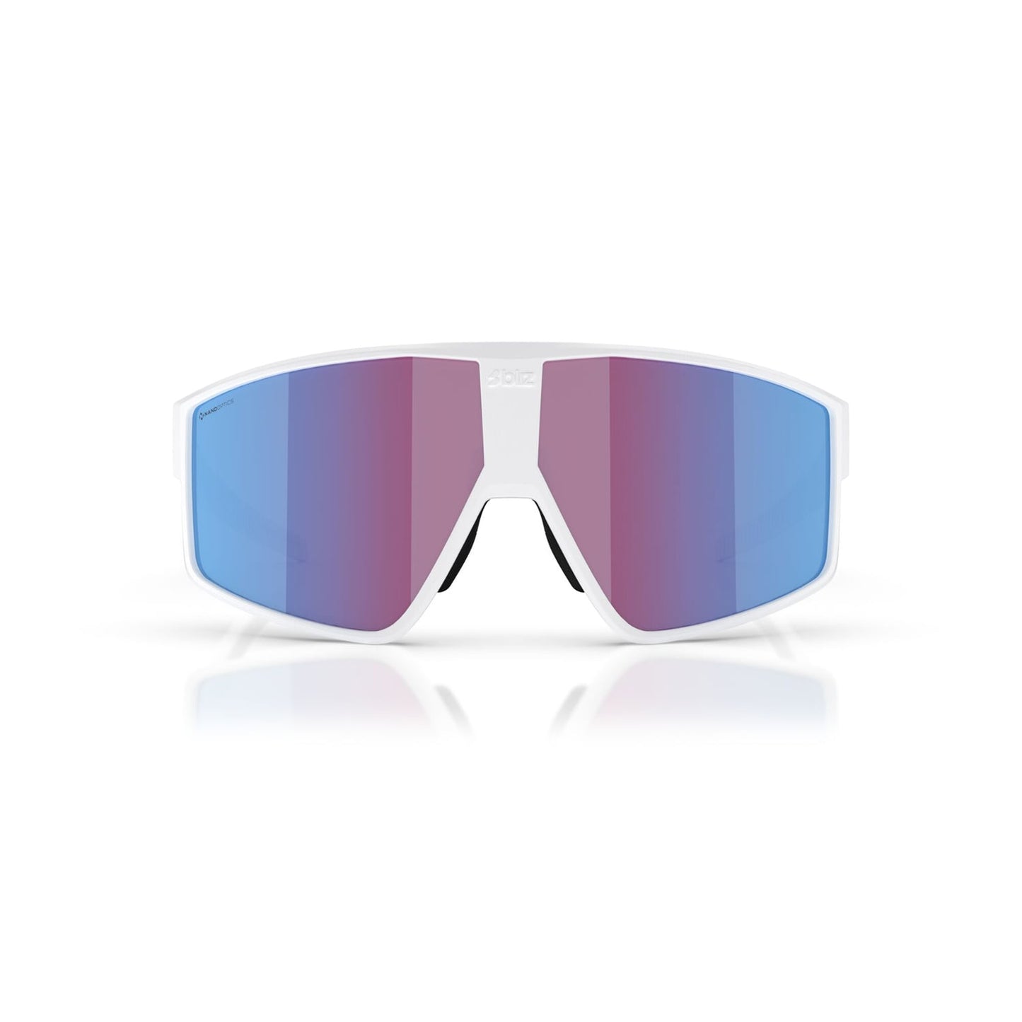 Glasses BLIZ P002 White Screen Pink Violet Blue Mirror