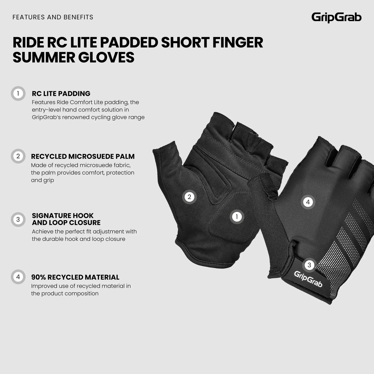 GRIPGRAB RIDE LITE Short Gloves Yellow
