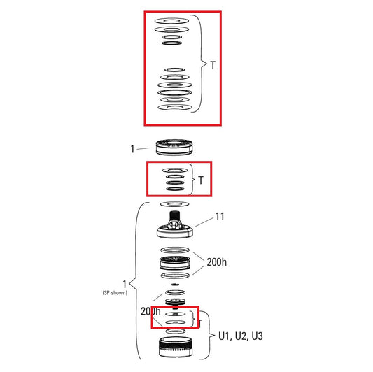ROCKSHOX shock absorber adjustment washers for SIDLUXE A2+ rebound and compression (2024+)