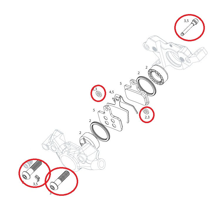 SRAM LEVEL TLM/ULT/SLV B1 Caliper Screw Kit