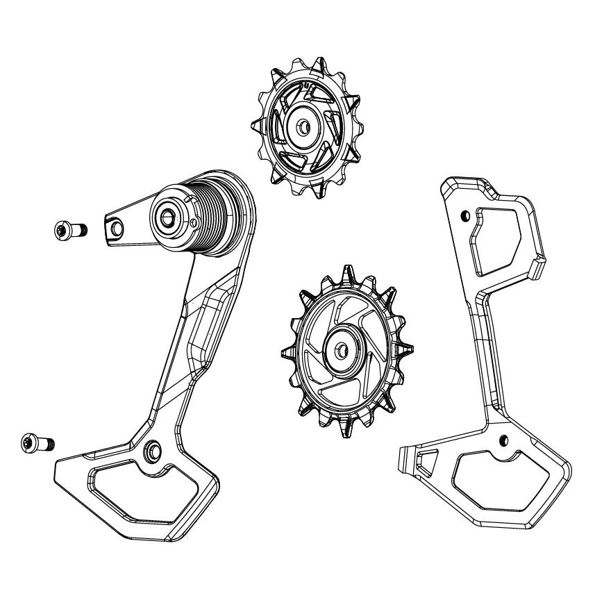 SRAM XX-SL T-TYPE EAGLE AXS derailleur cage and pulleys