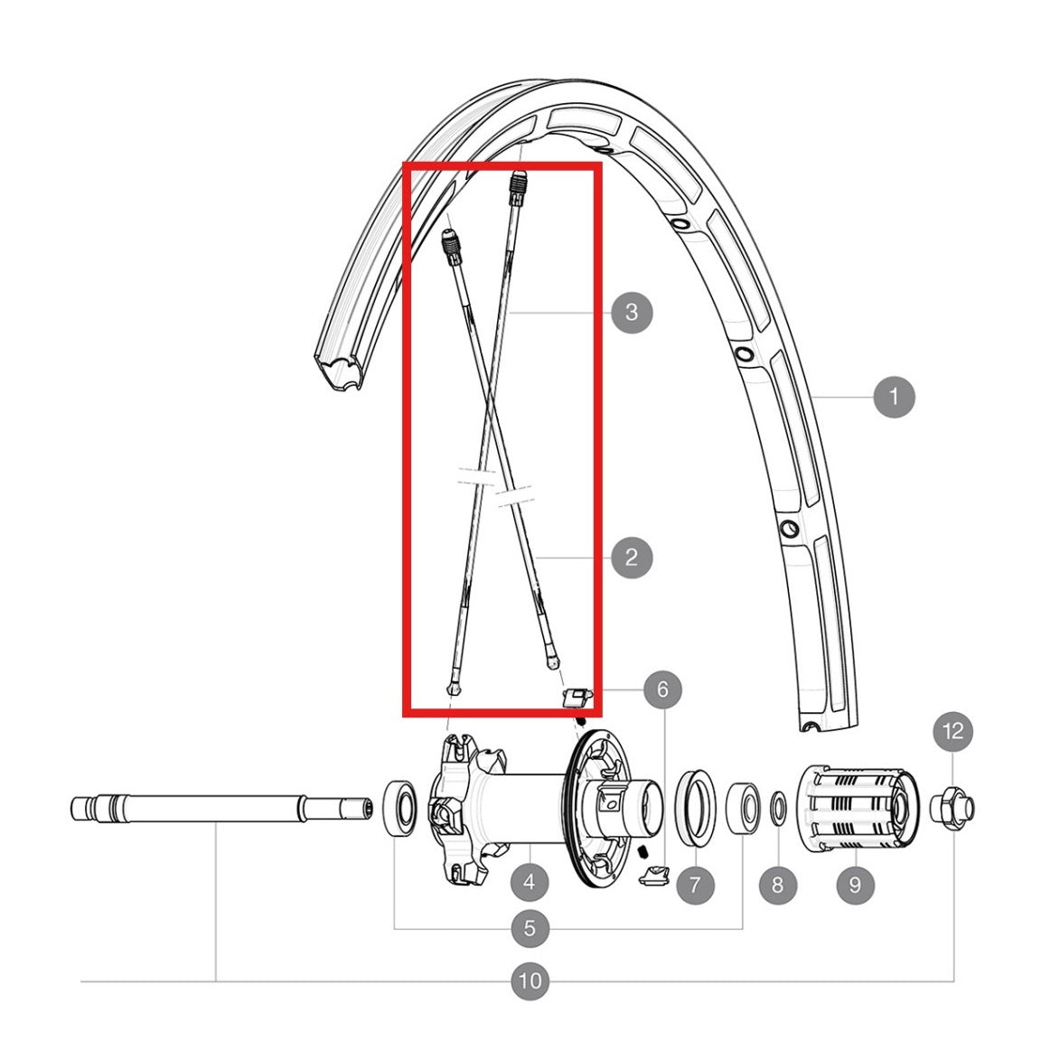 KIT 10 MAVIC SHB M7/7 AL BK 275 REAR SPOKES