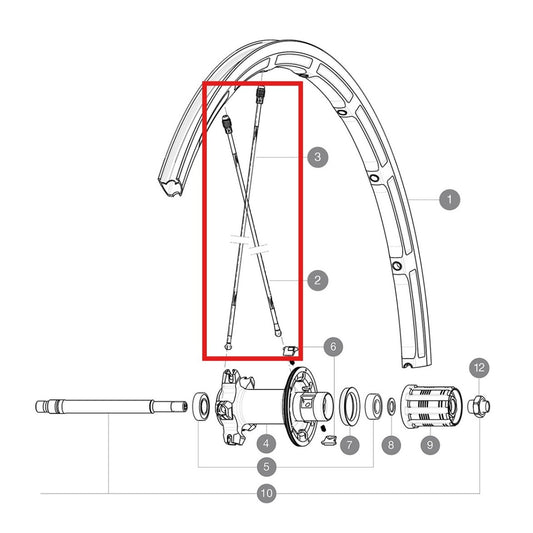 KIT 10 MAVIC SHB M7/7 AL BK 275 REAR SPOKES