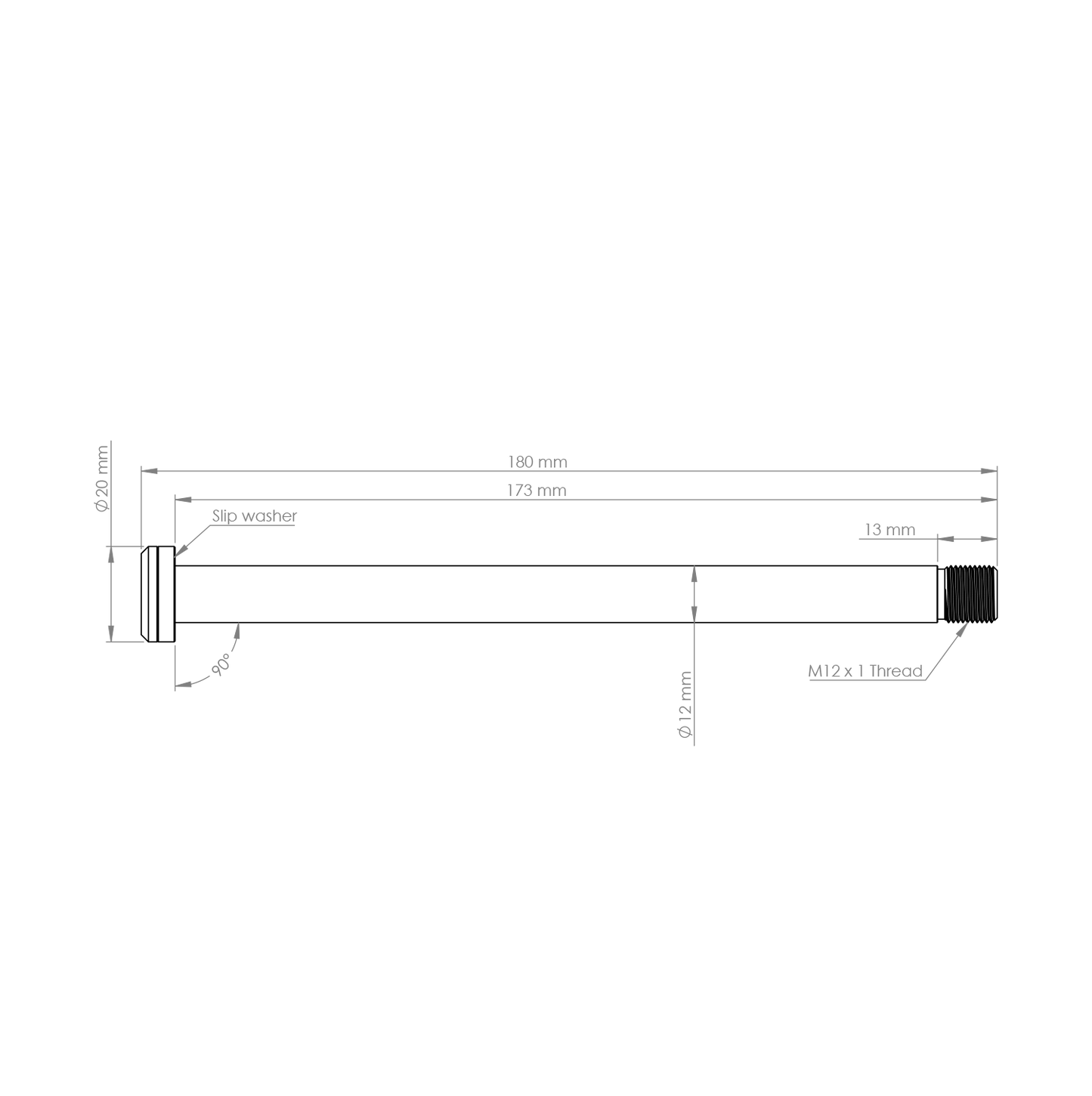 BURGTEC 173mm Rear Wheel Axle for Rocky Mountain Frame Black