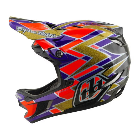 TROY LEE DESIGNS D4 CARBON MIPS FLUSH Mountain Bike Helmet Orange/Purple