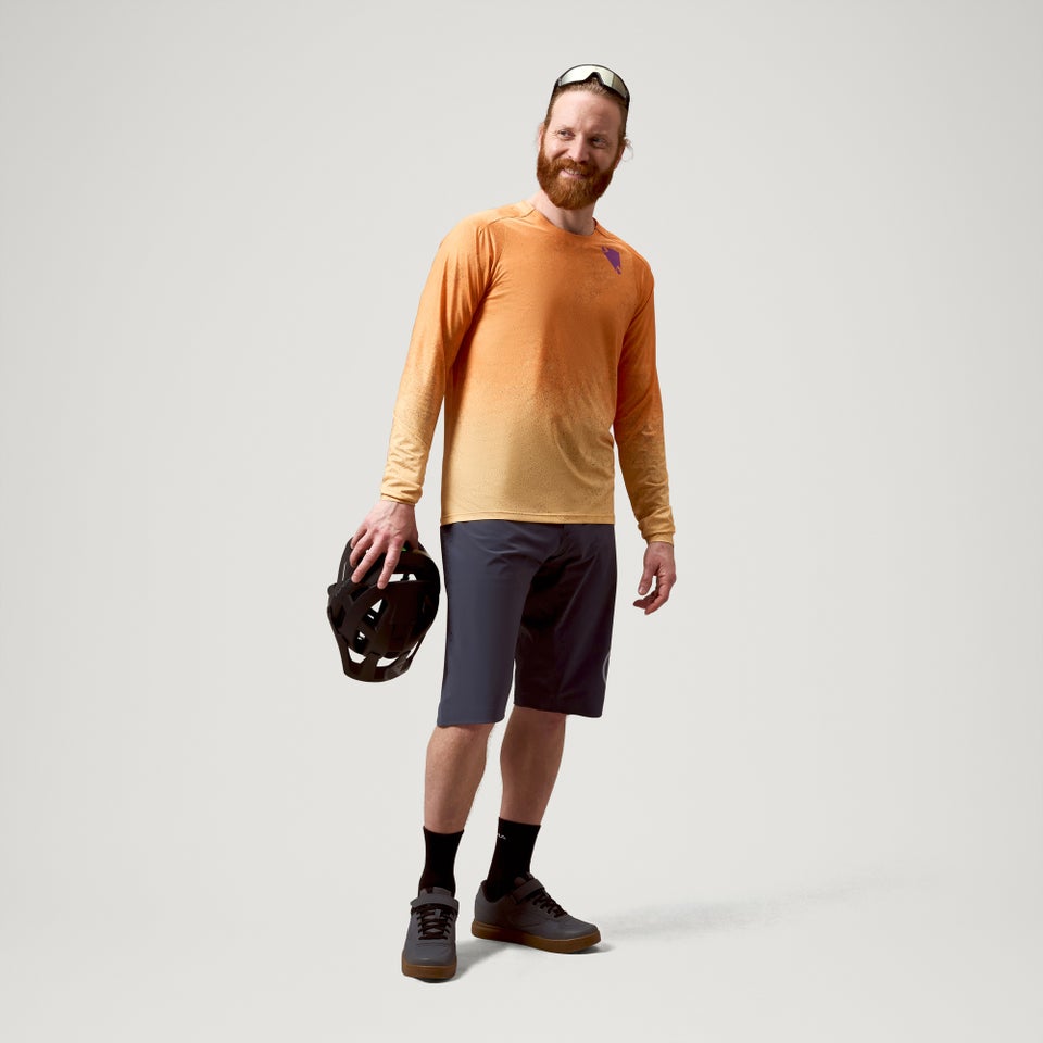 ENDURA SINGLETRACK PRINT Long Sleeve End Orange Jersey
