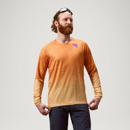ENDURA SINGLETRACK PRINT Long Sleeve End Orange Jersey