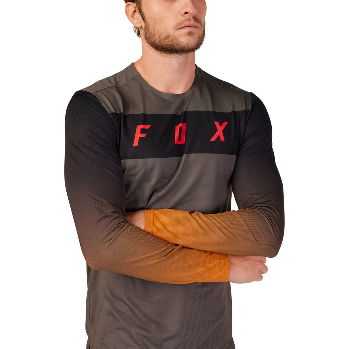 FOX FLEXAIR ARCADIA Long Sleeve Jersey Grey/Brown