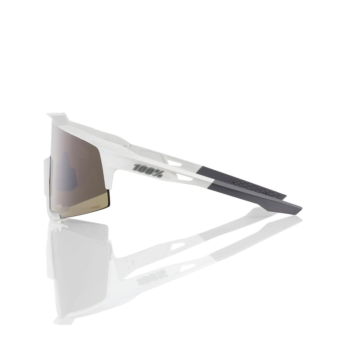 Lunettes 100%  SPEEDCRAFT Blanc Matt Hiper Mirror Argent