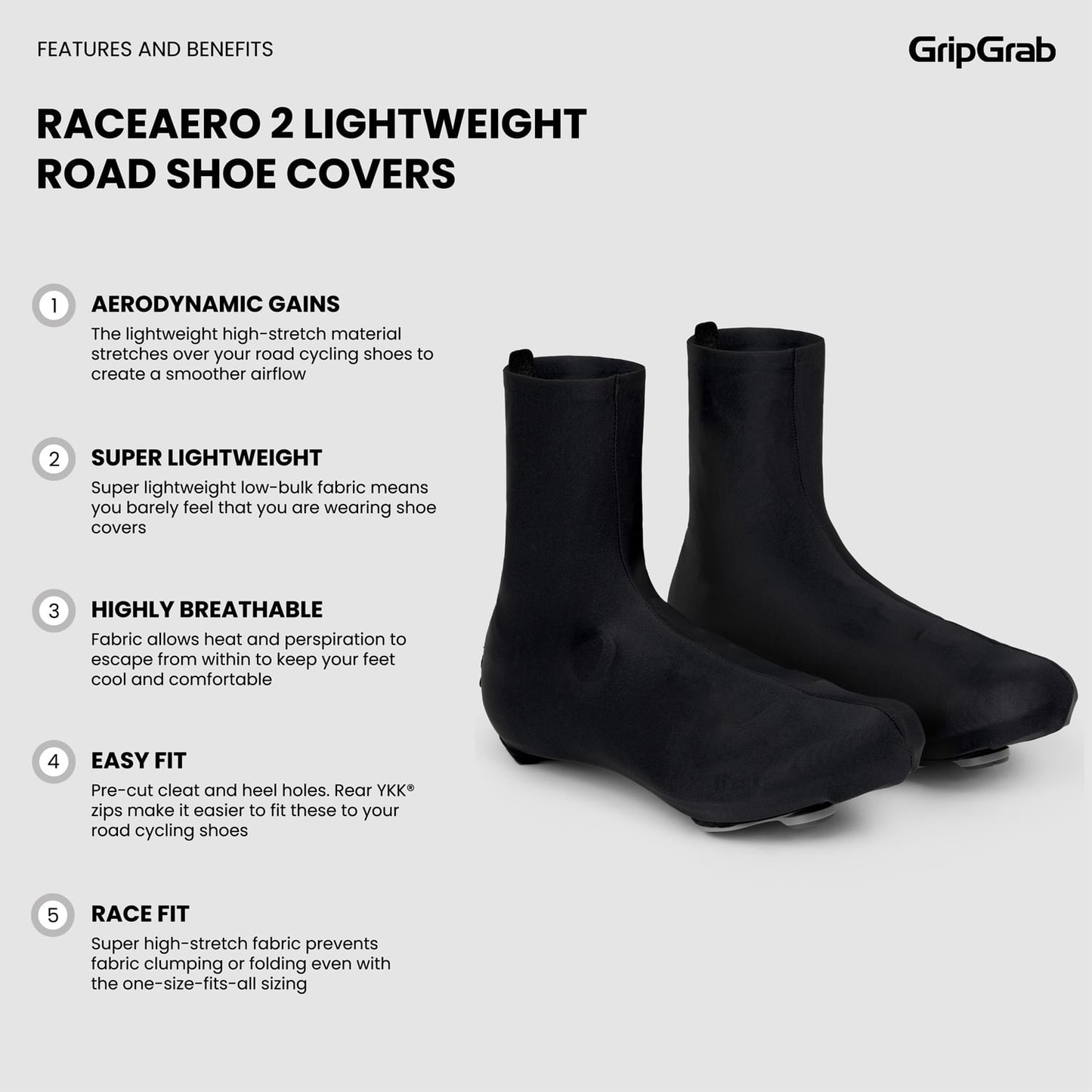 Shoe Cover GRIPGRAB RACE AERO 2 Black