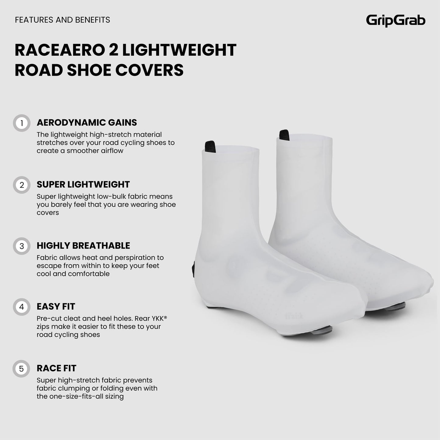 Shoe Cover GRIPGRAB RACE AERO 2 White