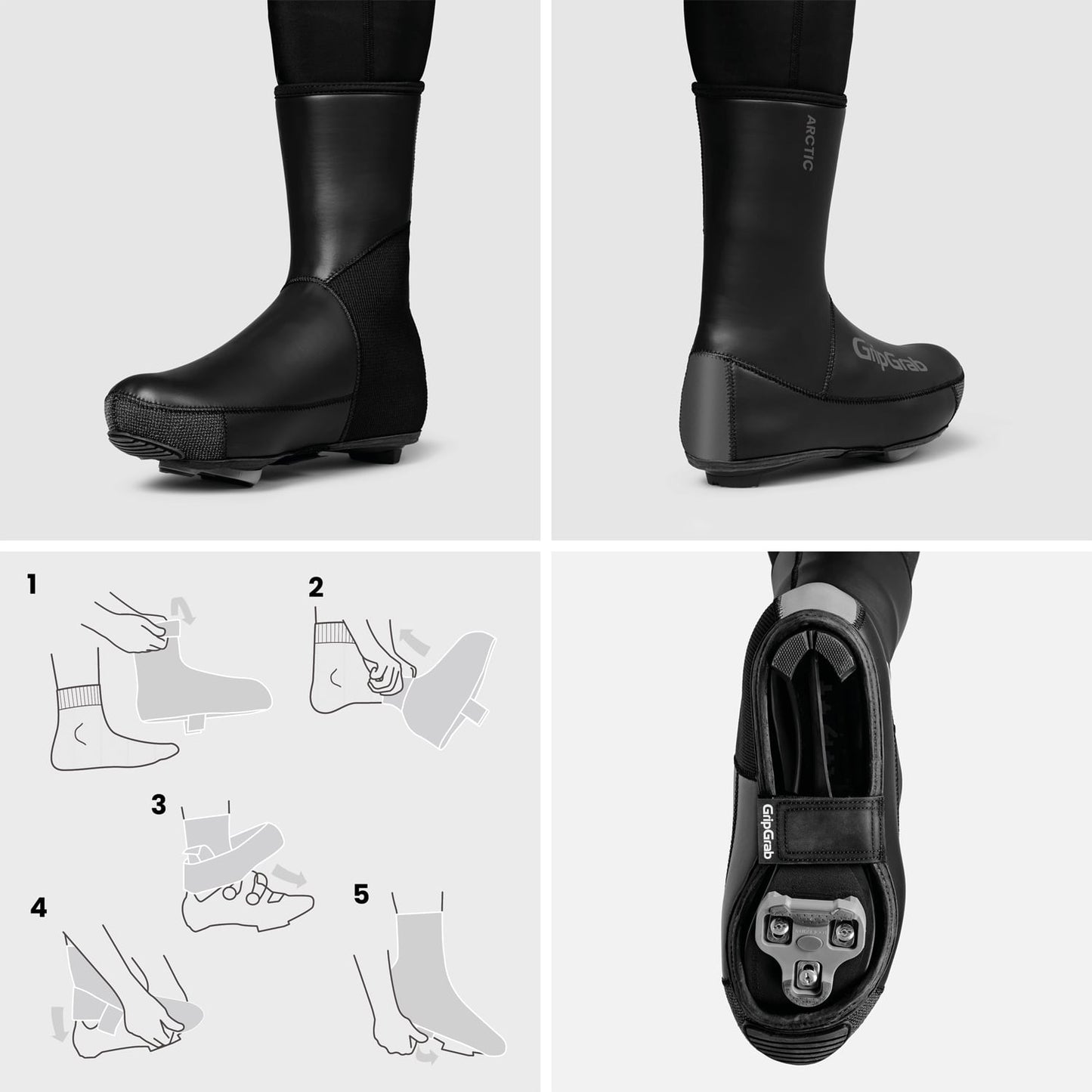 Boot Cover GRIPGRAB ARTIC 2 WATERPROOF ROAD Black