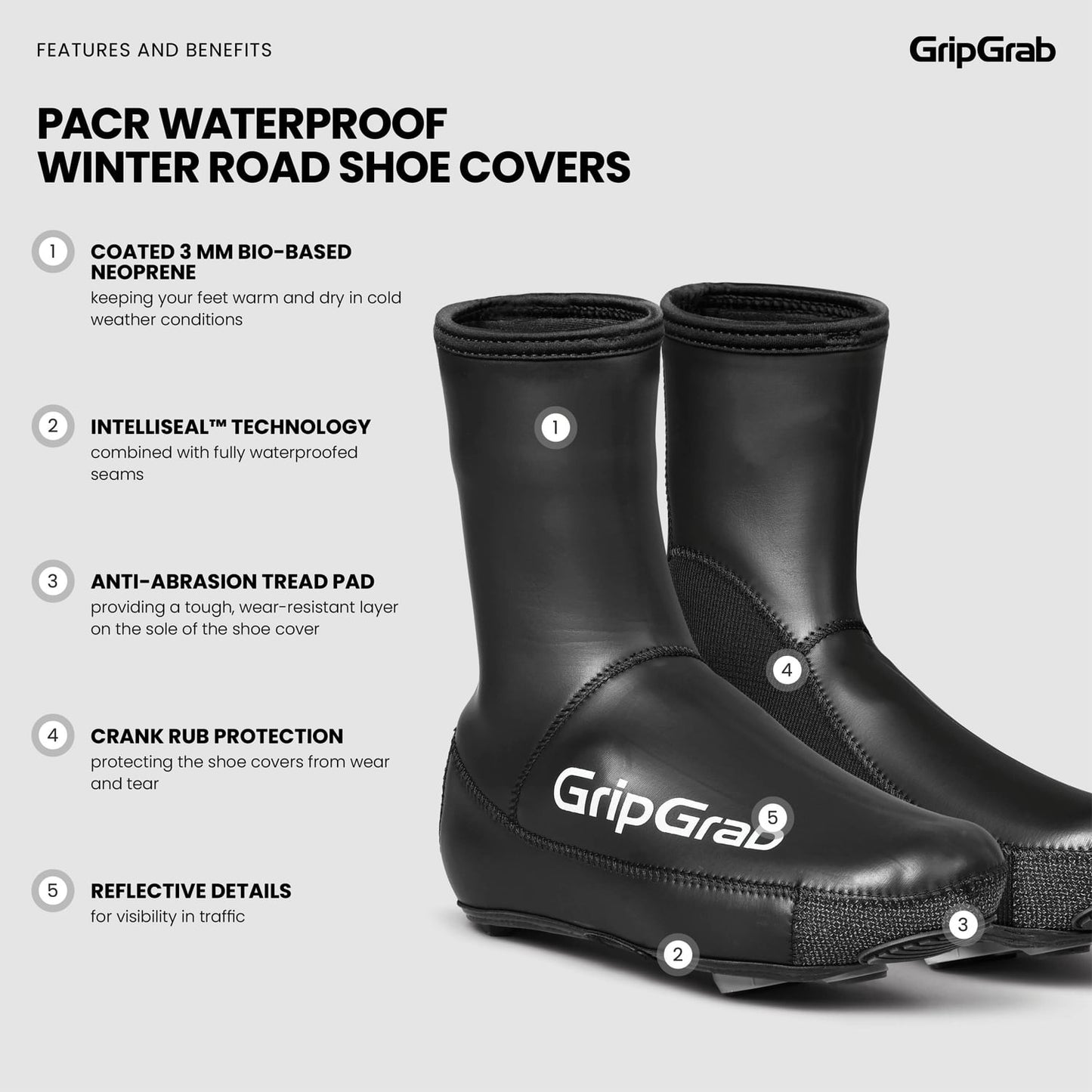 Boot Cover GRIPGRAB PACR WATERPROOF ROAD Black