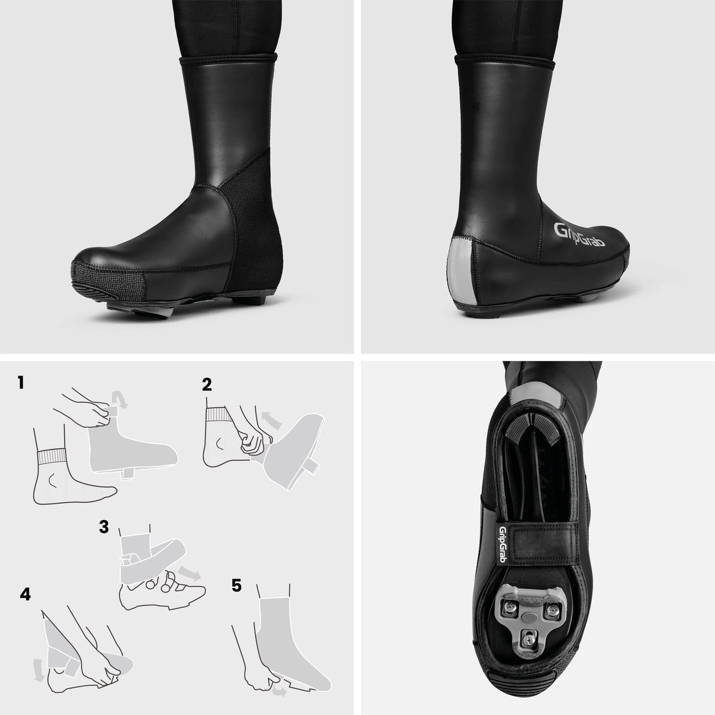 Boot Cover GRIPGRAB PACR WATERPROOF ROAD Black