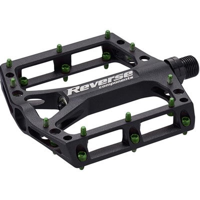 REVERSE COMPONENTS BLACK ONE flat pedals Black/Light Green