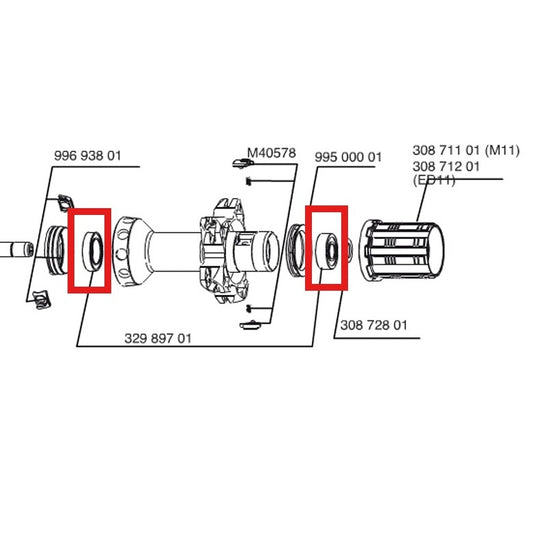 MAVIC QRM SL REAR HUB BEARINGS 15X24X5 (6802) + 9X22X7 (B9)