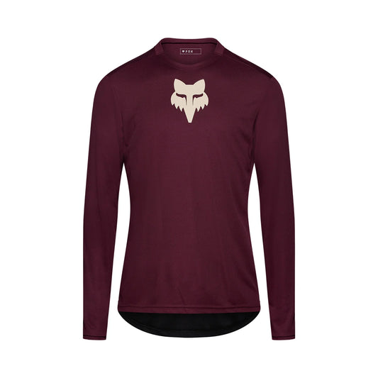 FOX RANGER FOX HEAD Long Sleeve Jersey Burgundy 2026